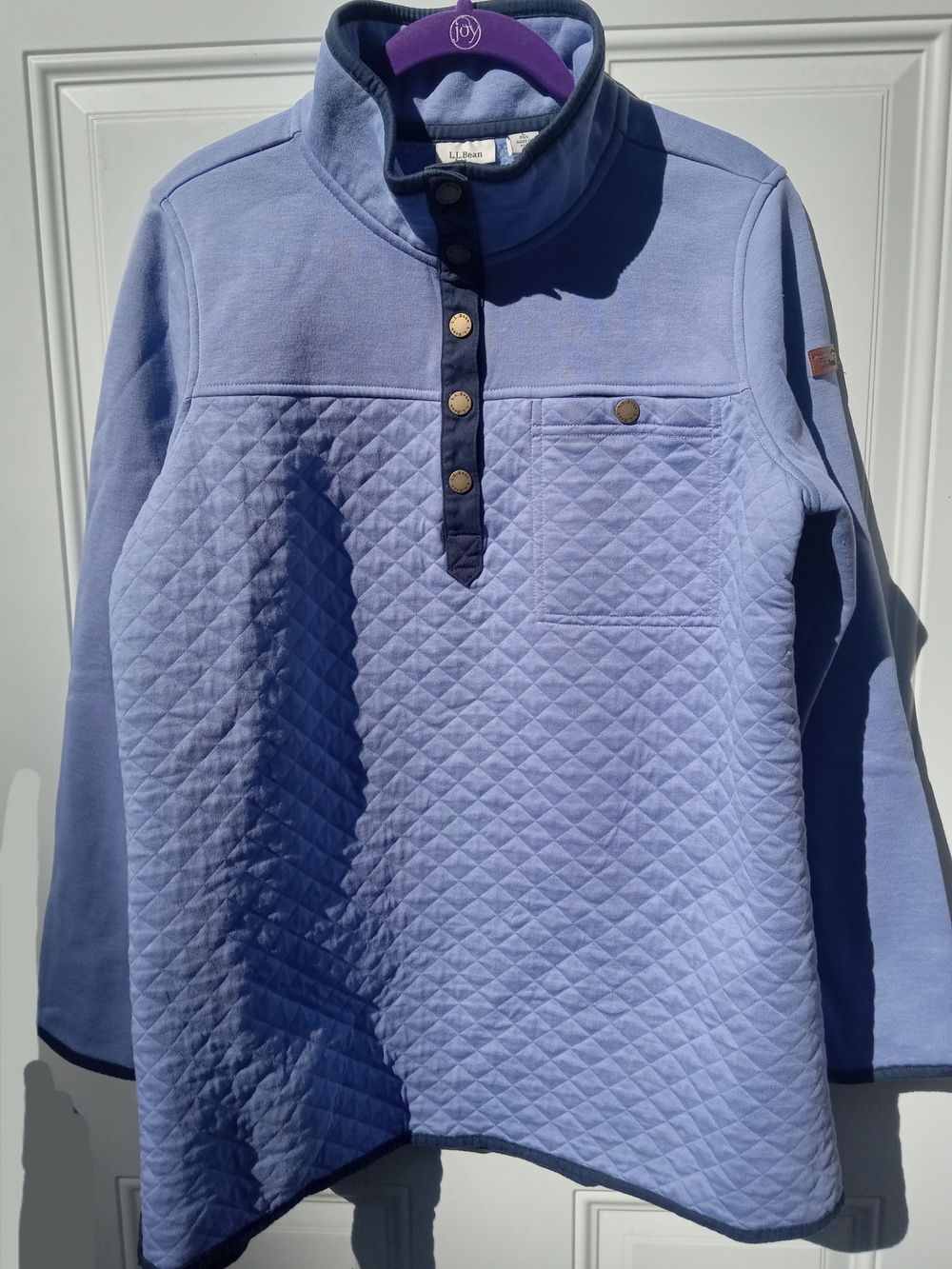 L.L. Bean Quilted Pullover Shirt Light Blue Women's Large
